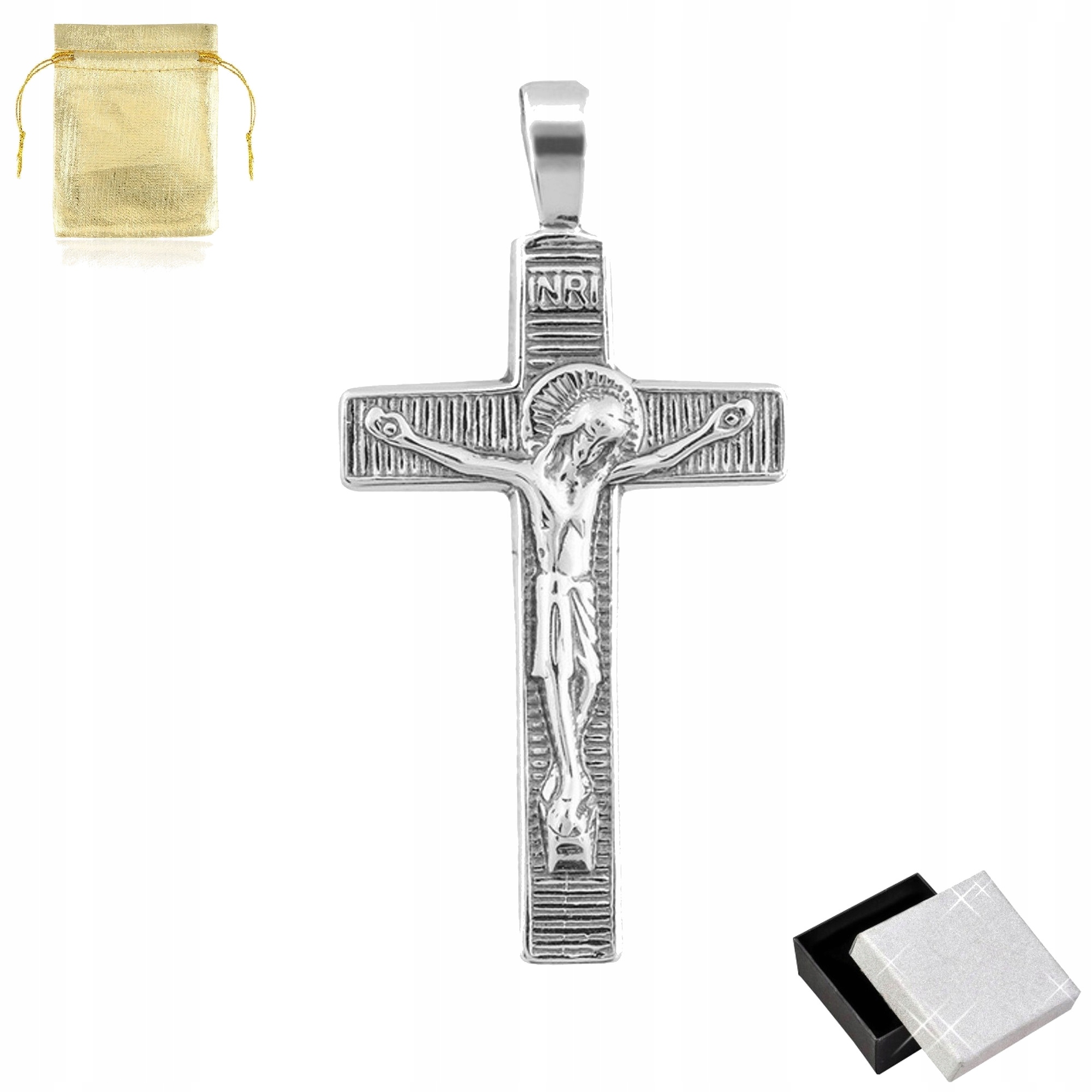 Stříbrný Křížek S Kristem Zkouška 925 Dárek