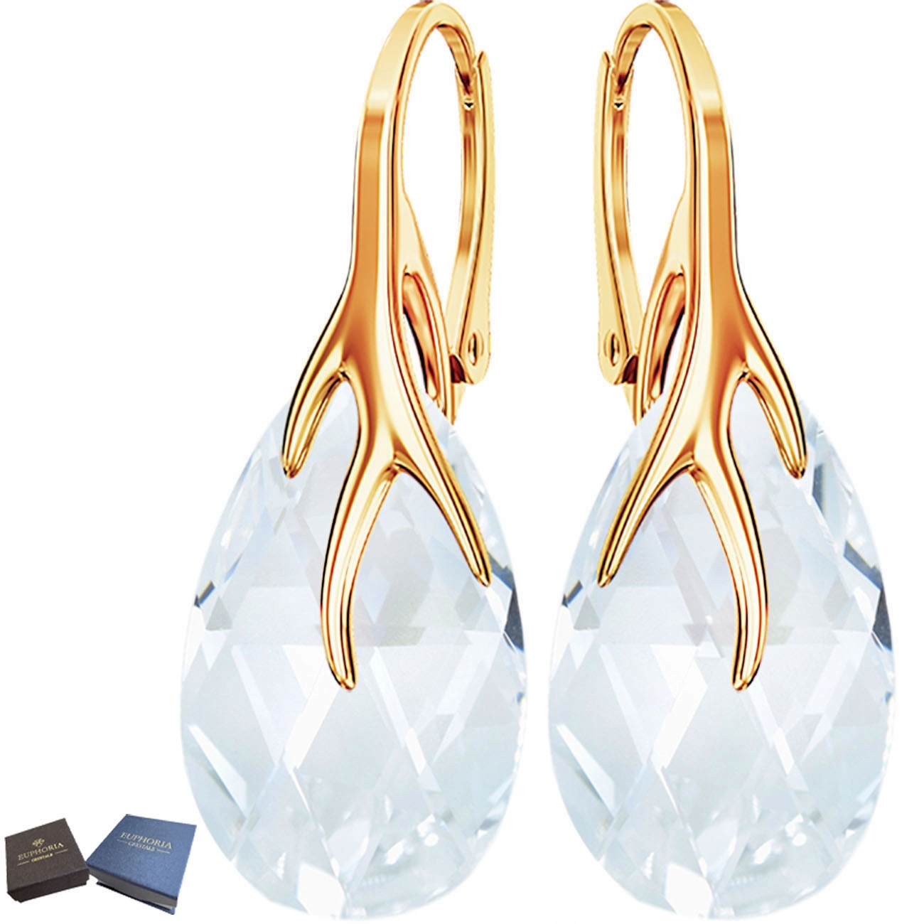 Zlaté Stříbrné Náušnice 925 Závěsné Stříbrné šperky 925 Dárek k Vánocům