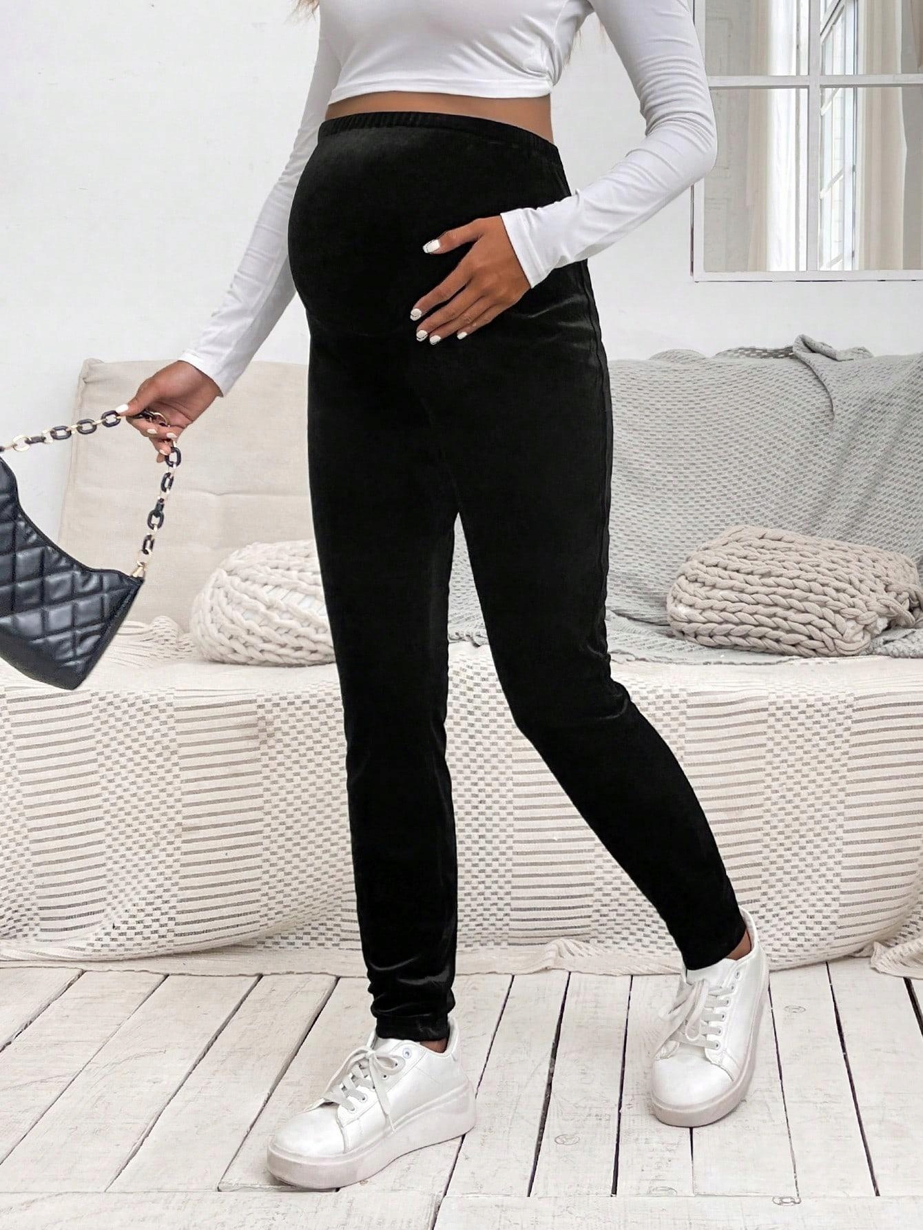 AC11301 *SHEIN CIĄŻOWE WELUROWE SPODNIE RURKI XL Marka Shein