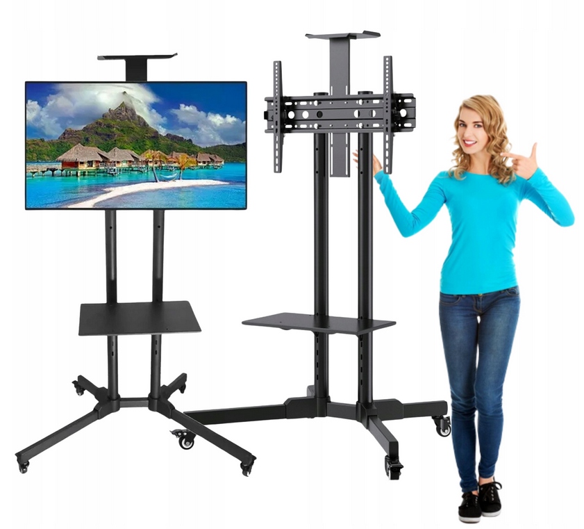 Stojan na Tv s policí Dna 32" mobilní s kolečky, nosnost 50 kg