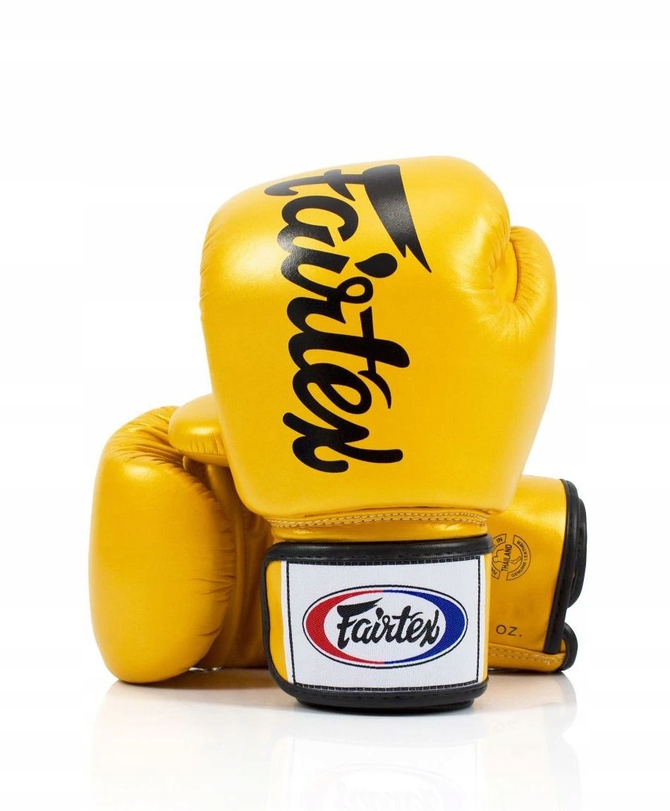Rękawice Bokserskie Fairtex BGV19 Premium 14oz Złote Skóra Naturalna