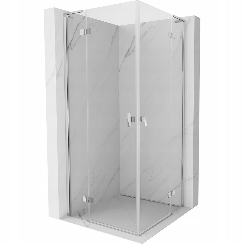 Elegantní čtvercový sprchový kout Mexen Mist-H L Duo 70x70 cm, chrom/čiré s