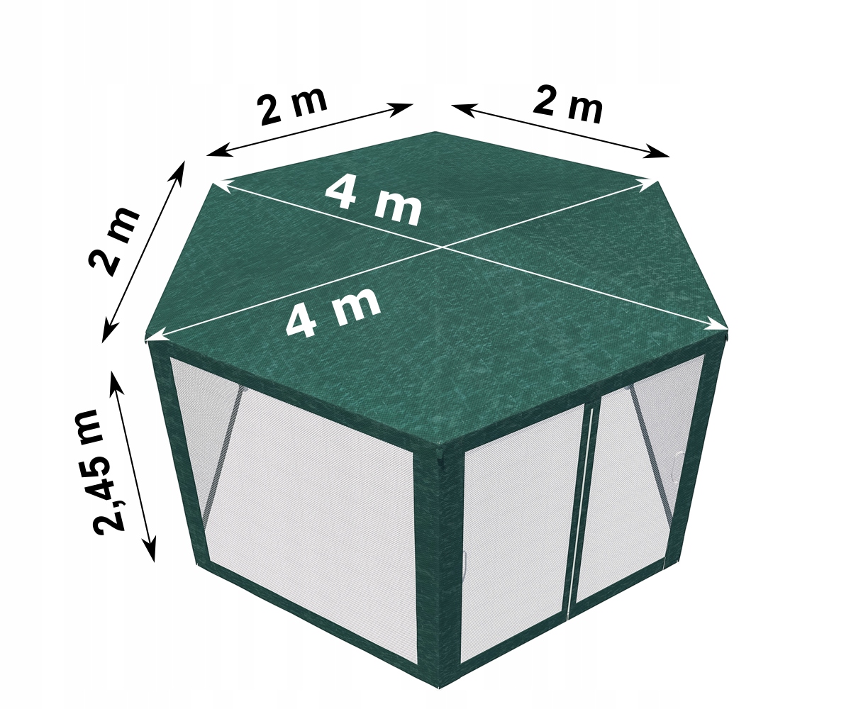 PAWILON NAMIOT OGRODOWY MOSKITIERA ALTANA WODOODPORNY 4x4 m Długość 4 m