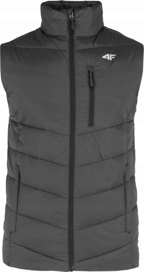 4F KAMIZELKA Z KIESZENIĄ NA PIERSI BEZRĘKAWNIK PUCHOWY CZARNY M492 r. XXXL