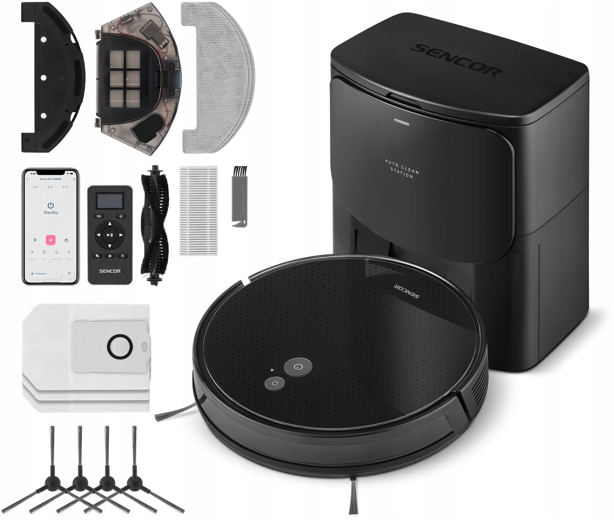 Robotický vysavač 2v1 Sencor Srv 6485BK černý