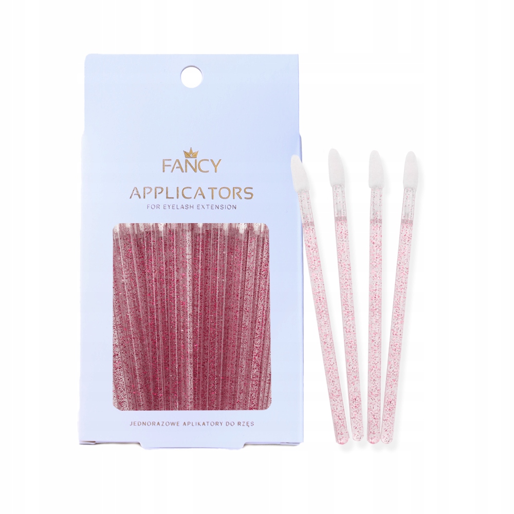 

Aplikatory do rzęs welurowe brokat rose 50 szt