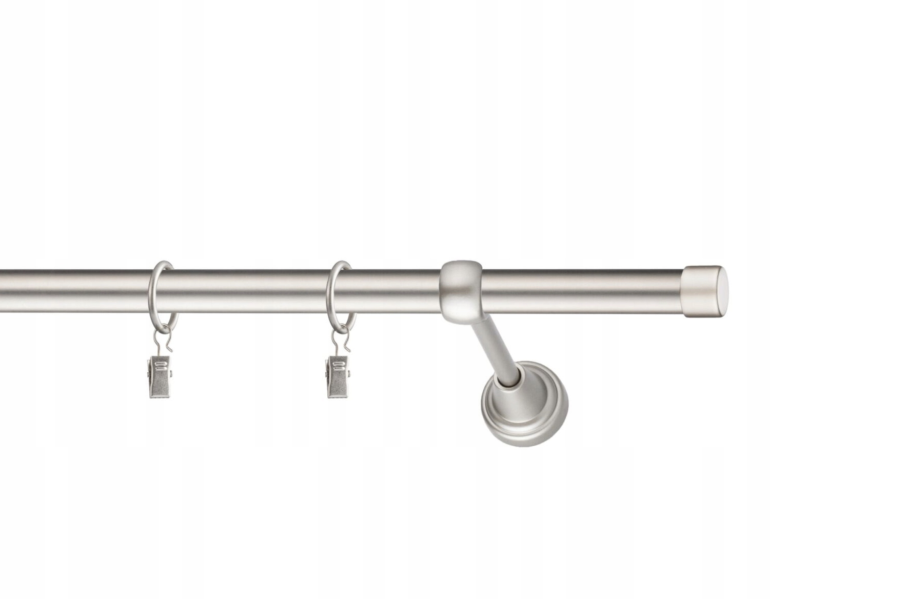 Karnisz metalowy pojedynczy Chrom Mat 140 cm 19mm Luna rózne wzory