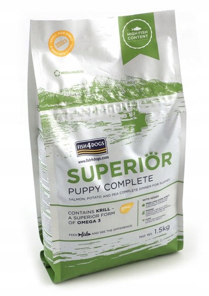 Levně FISH4DOGS Granule malé pro štěňata Superior losos s bramborami 1,5 kg