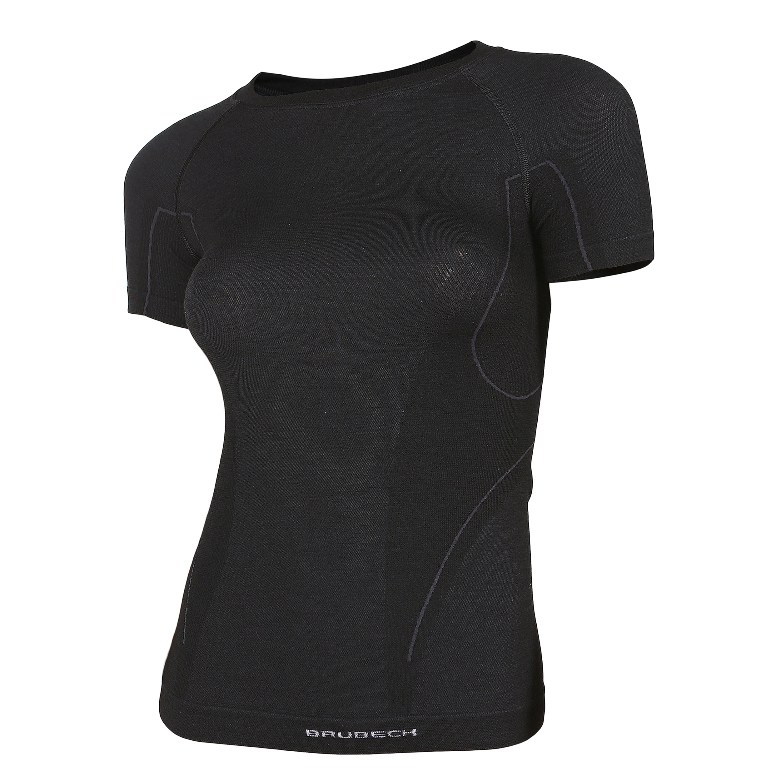 Koszulka Brubeck Active Wool damska czarna L