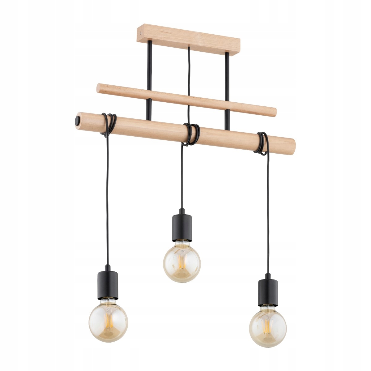 Závěsná Lampa Alfa Gento 62313 Dřevo Černá