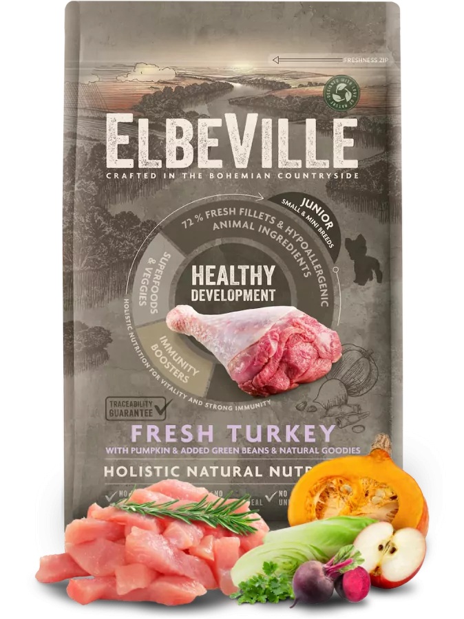 ElbeVille 4kg karma dla psa Junior indyk małe rasy