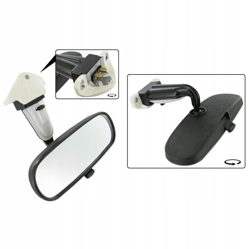 007568P - Внутрішнє дзеркало чорний горбатий кабріолет після 1967 року