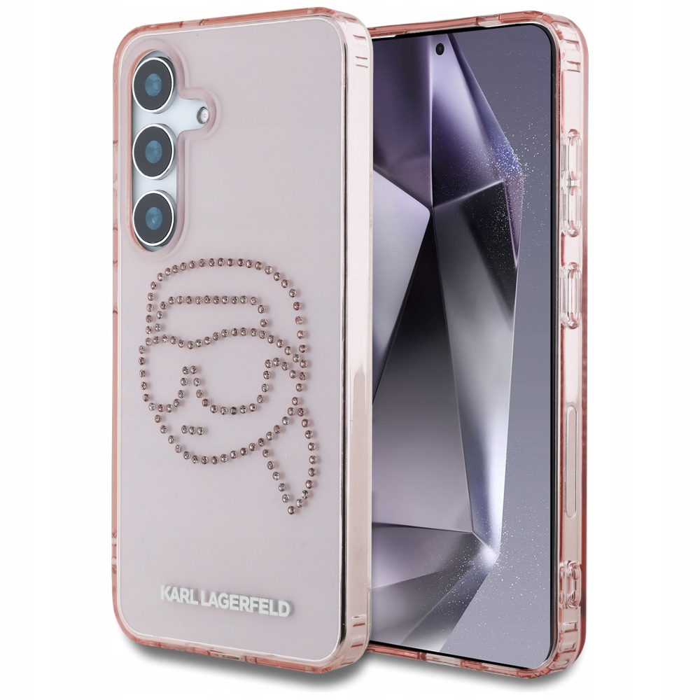 Pouzdro Karl Lagerfeld Rhinestones K. Head Logo Samsung Galaxy S25 růžové