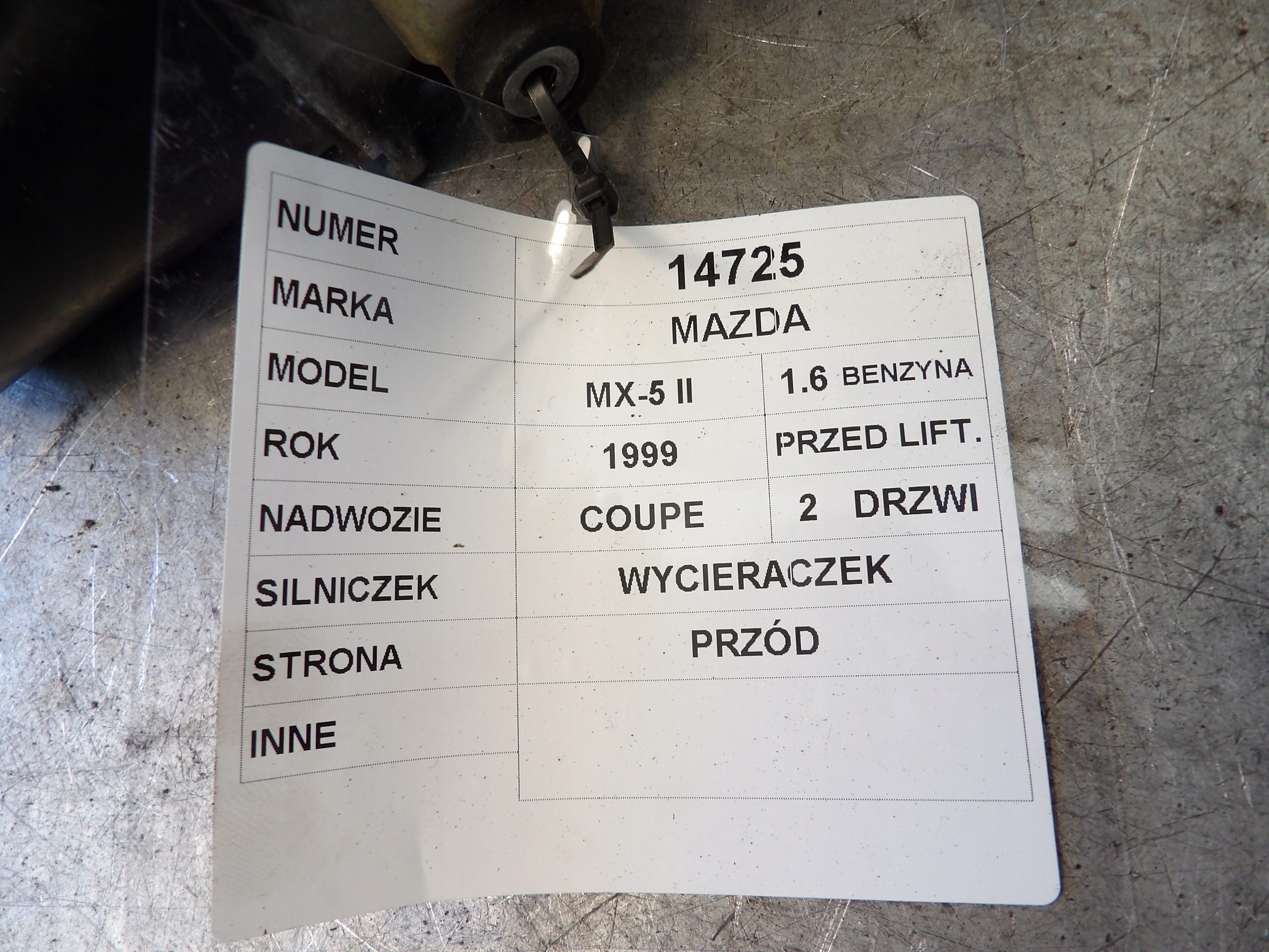 Mazda MX5 II mini motor of wipers front 849050-7680