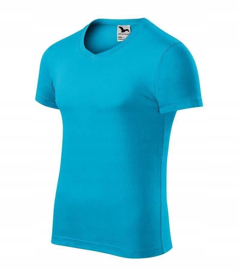 

Wielosezonowa Męska koszulka Slim Fit turkus 2XL