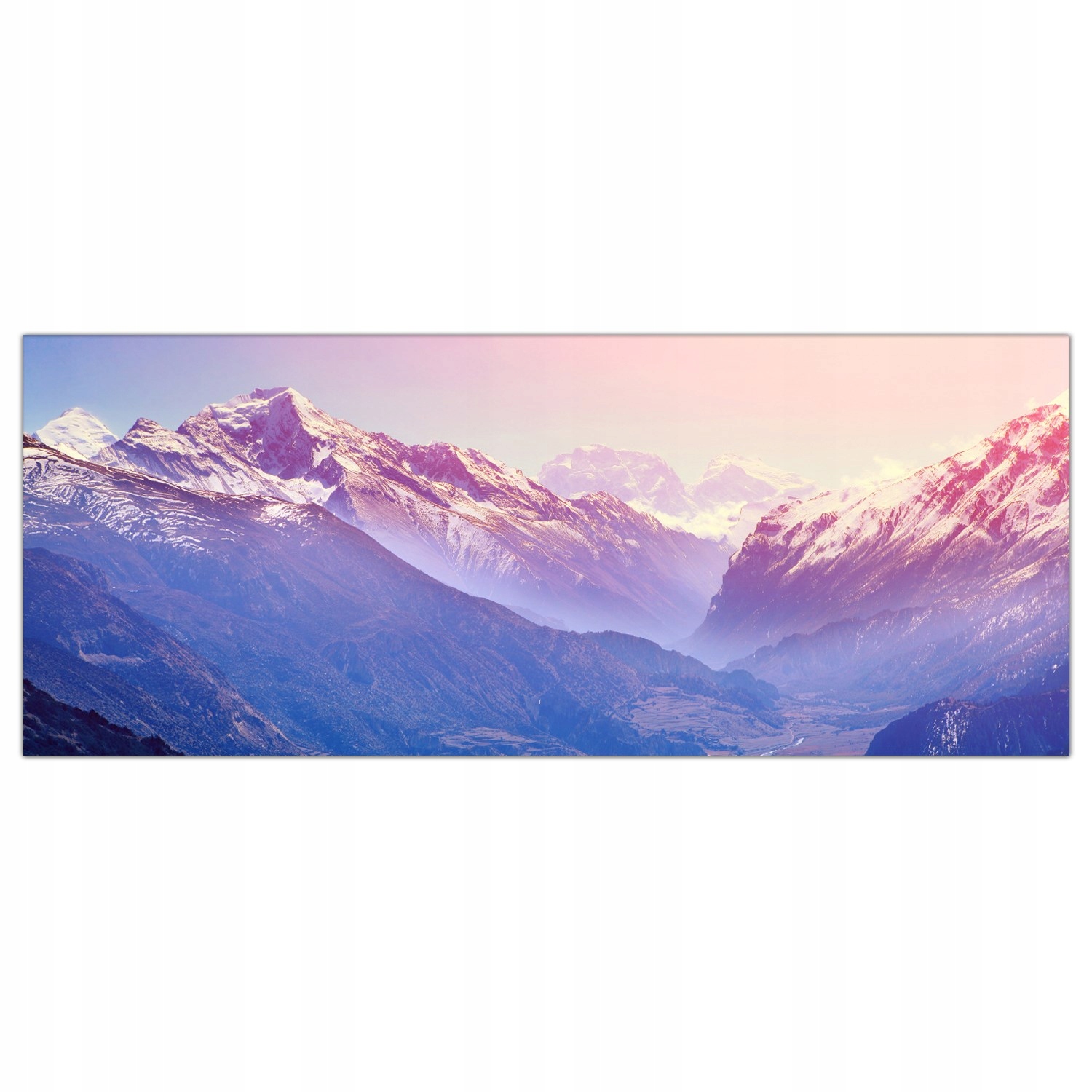 

Hartowany Obraz Szklany Góry Wschód Słońca 125x50