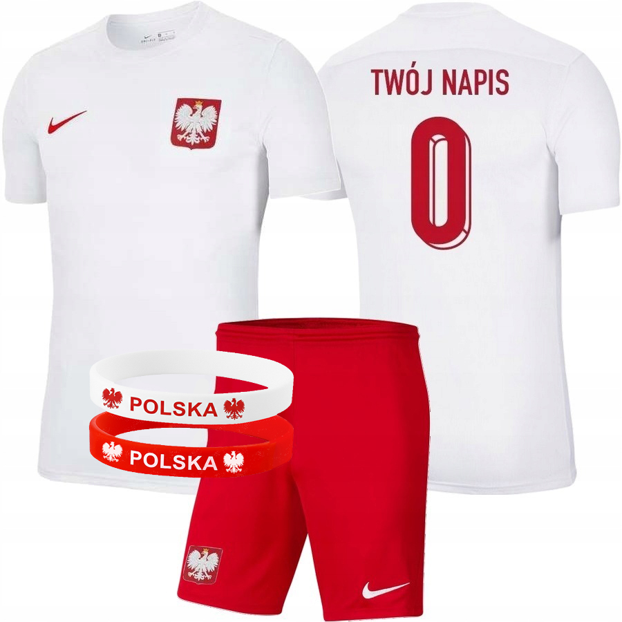 Strój piłkarski dziecięcy Reprezentacja Polski Nike 128-137 twój nadruk