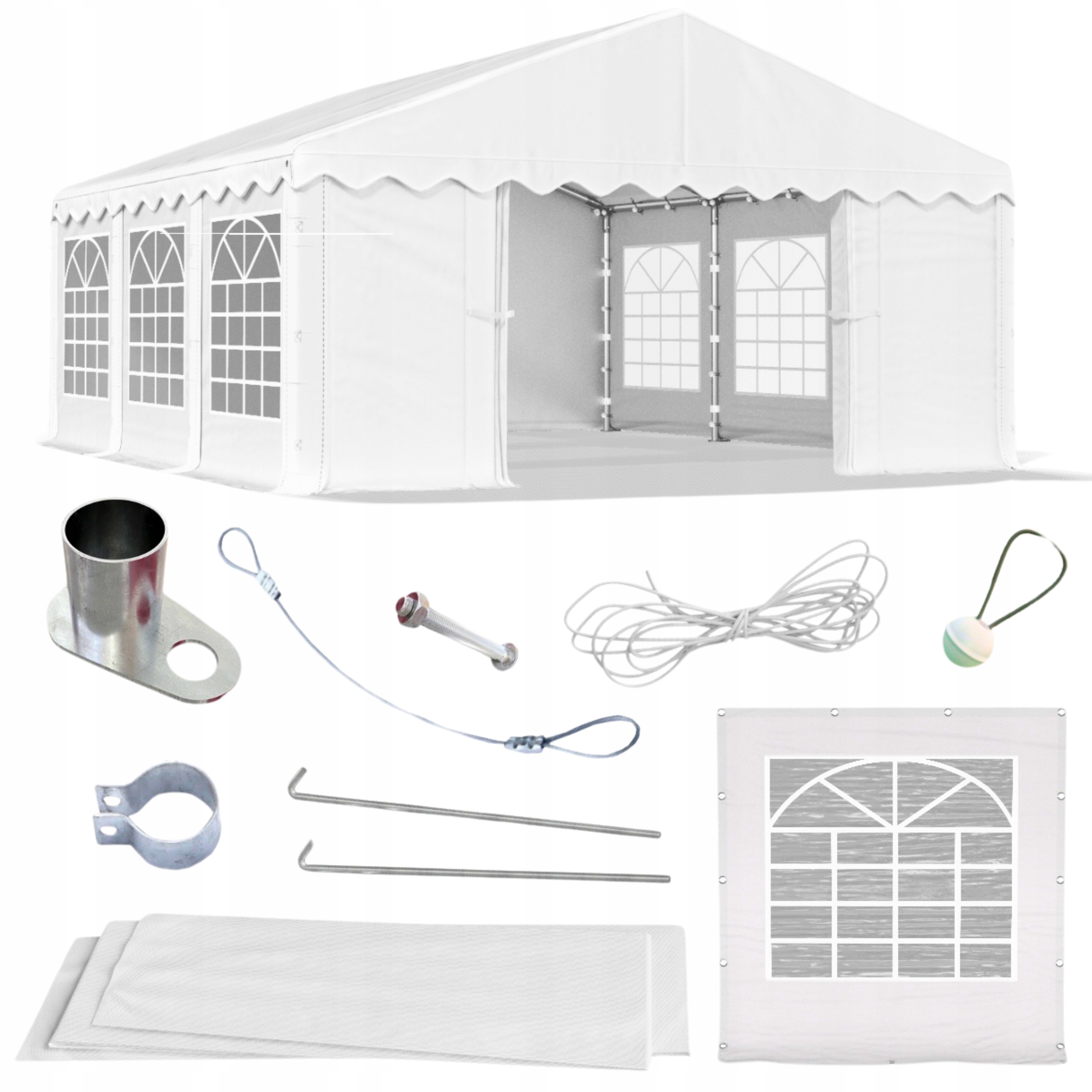 Namiot Ogrodowy Imprezowy Przemysłowy Magazynowy - LETNI BIAŁY ABIKO 6x6m