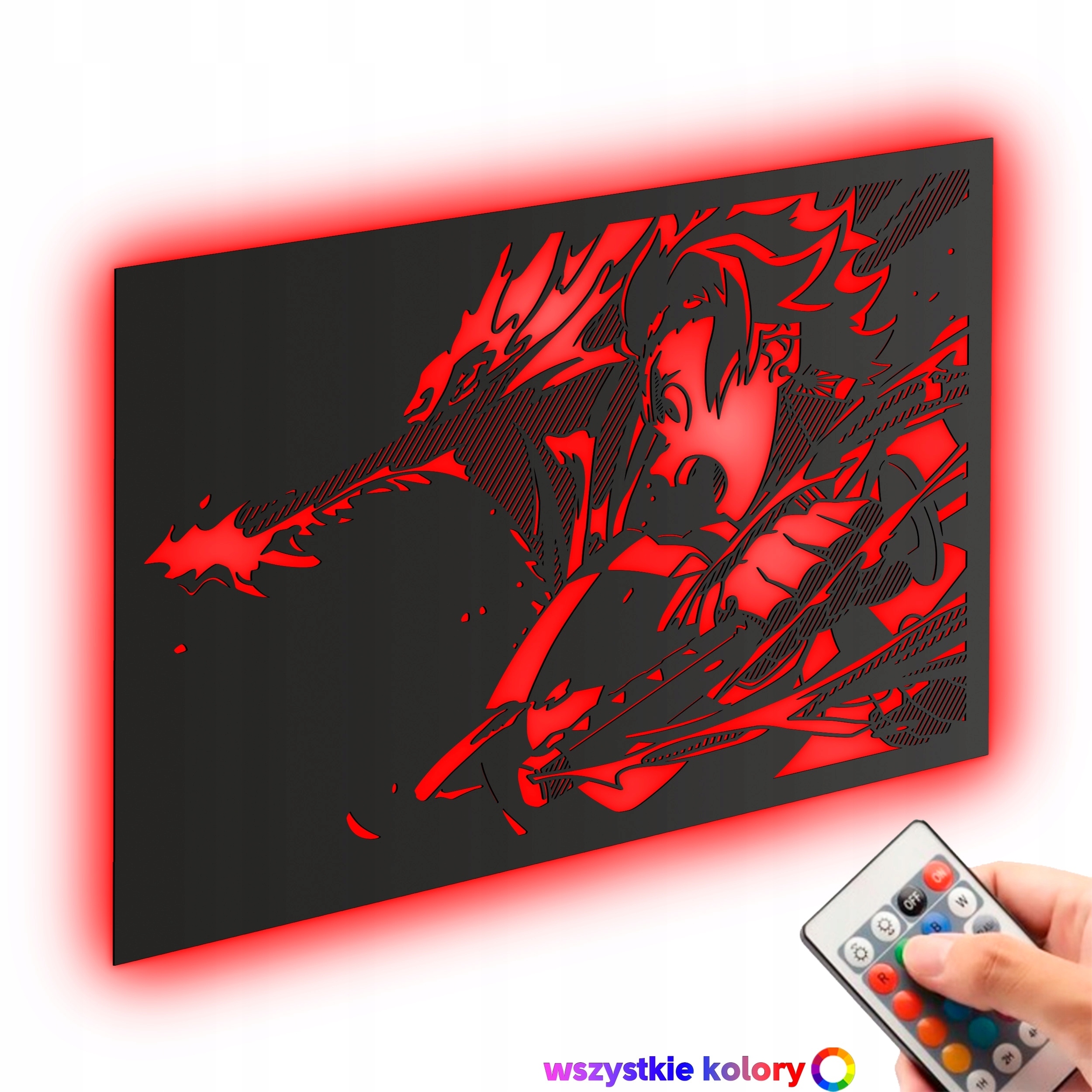Dřevěný 3D obraz Anime Demon Slayer Tanjiro Dárek Noční Lampa Led XL