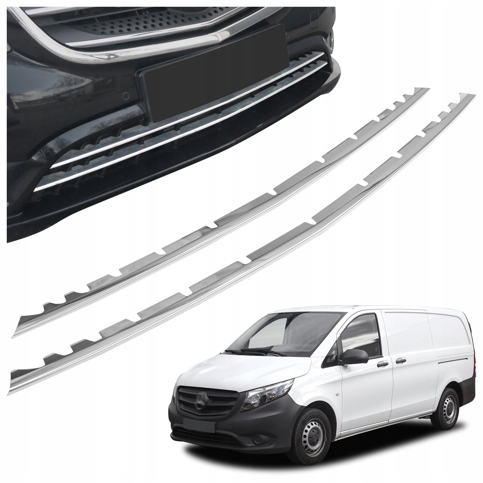 Lišty predného nárazníka pre Mercedes-benz Vito III W447 2014-2019