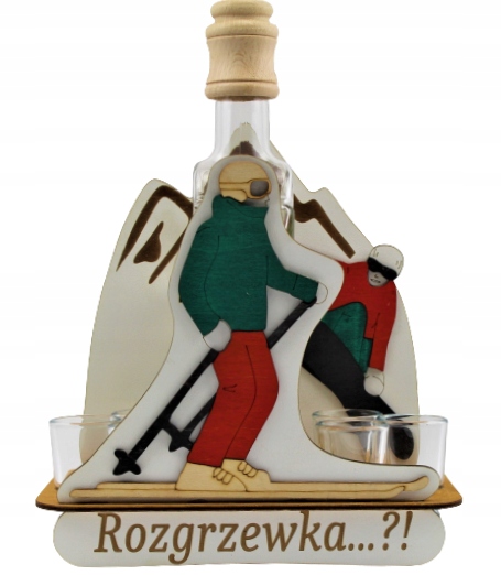 

Urodziny Karafka z kieliszkami Narciarz
