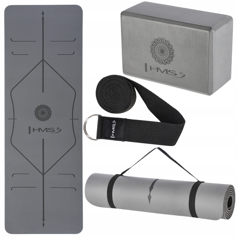 Prostiskluzová Podložka na Cvičení Fitness v Obalu Kostka Popruh na Jógu