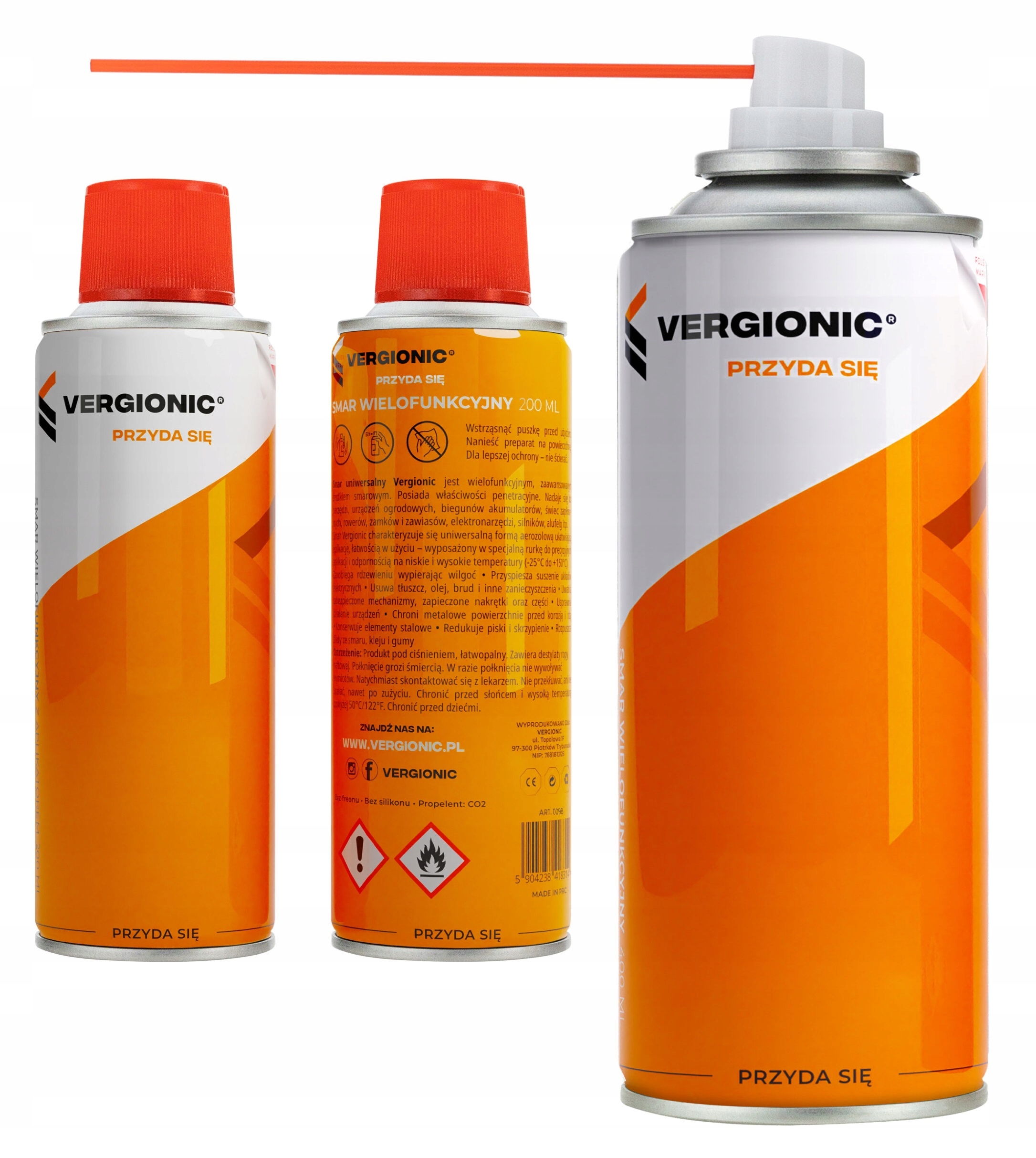 SMAR WIELOFUNKCYJNY 400ml UNIWERSALNY VERGIONIC ODRDZEWIACZ SPRAY Z RURKĄ