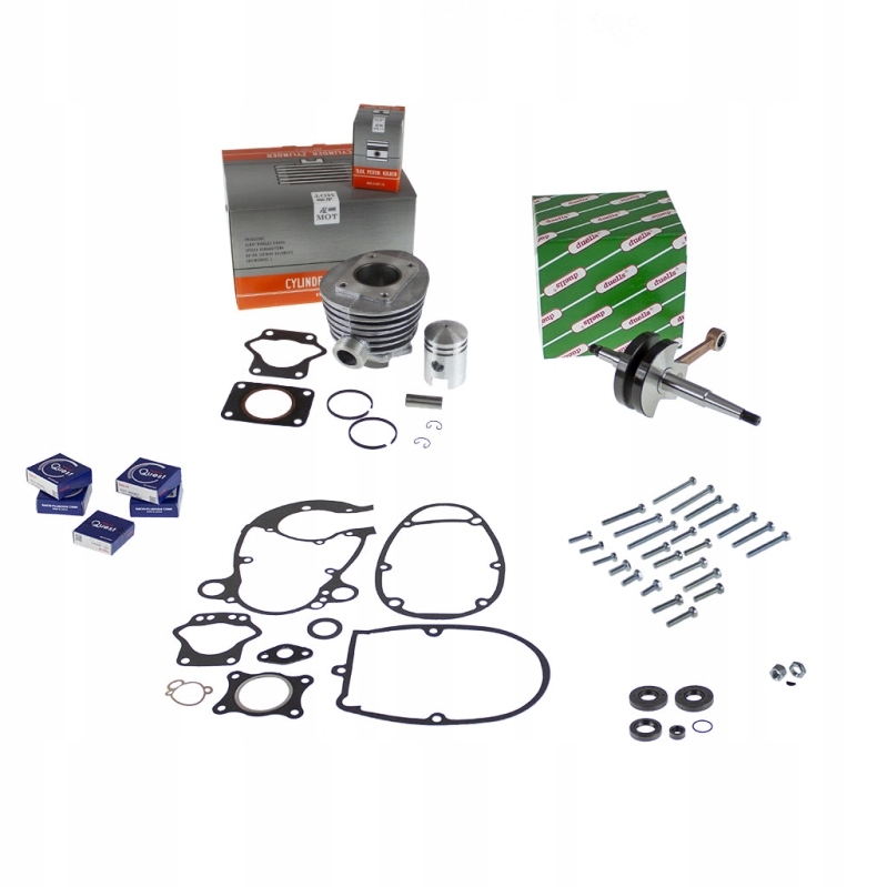 Valec, hriadeľ, tesnenia, ložiská, tmely Romet Komar Almot Duells