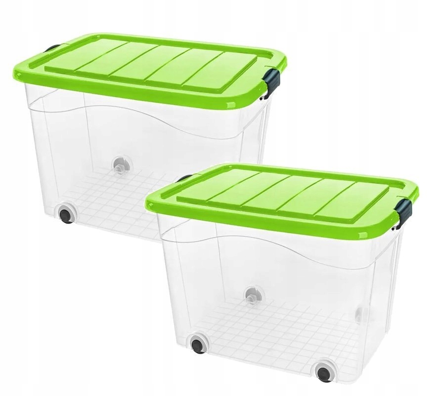 

Pojemnik pudło na zabawki 100L 2 sztuki Zielony