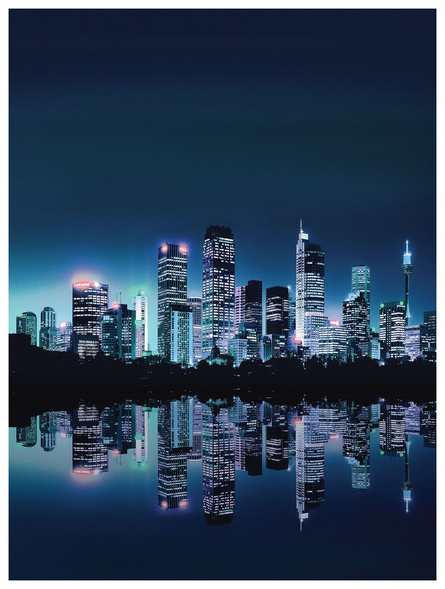 Tapeta Noční panorama města mrakodrapy moderní design 206x275 lepidlo