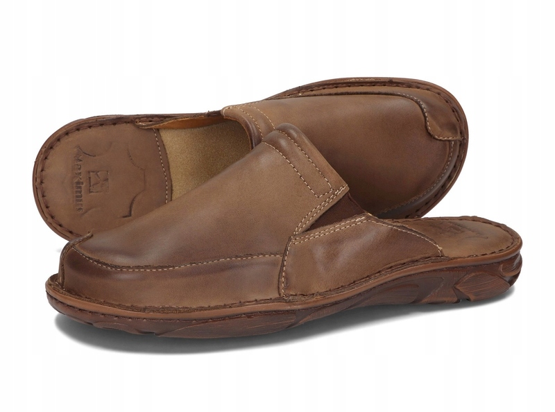 

Kapcie Męskie Klapki Polskie Skóra 025 Brązowy 41