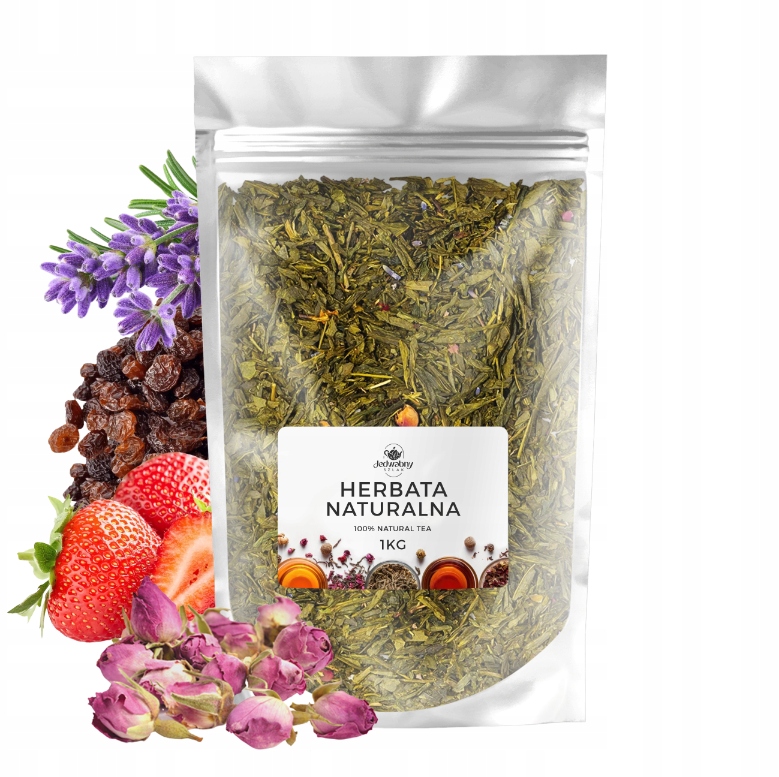 Herbata liściasta zielona Truskawki w szampanie green tea 1kg sencha 100%