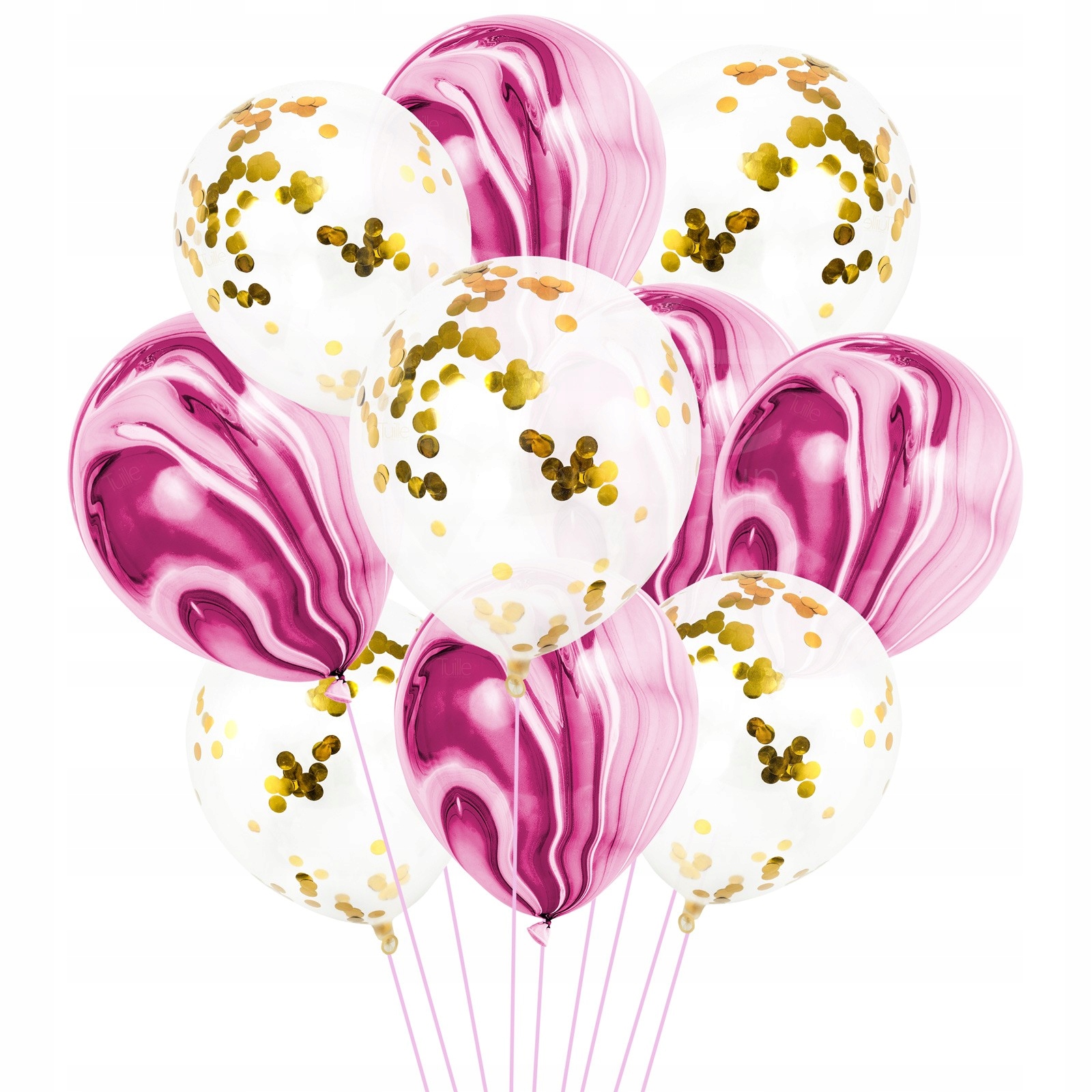 

Bukiet balonów Gold Konfetti + Marmur Róż 10szt