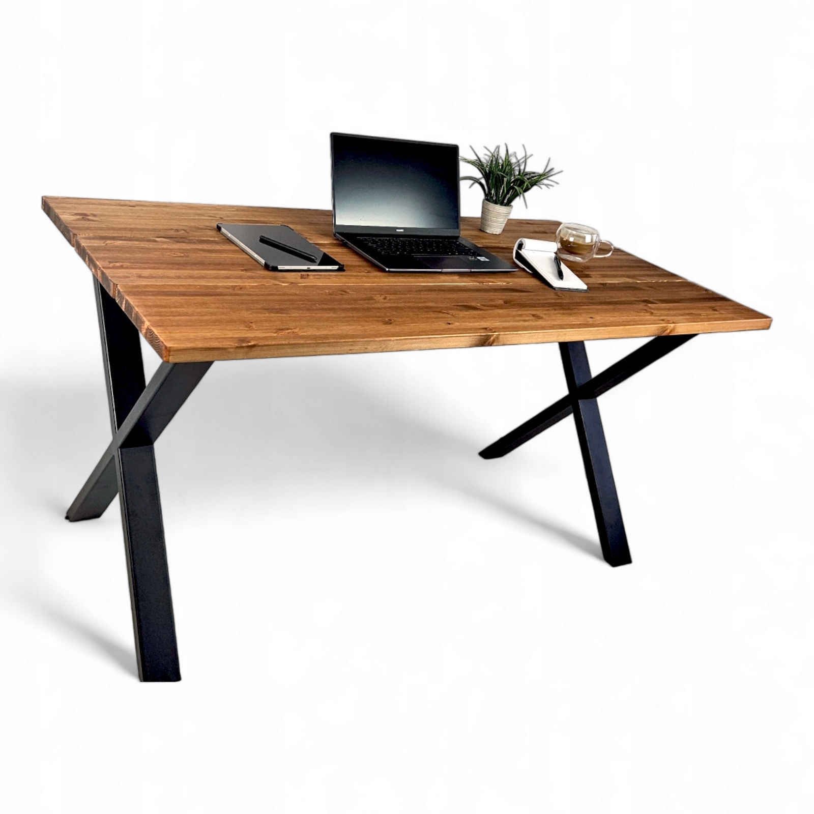 Písací stôl Loft Drevený kovový rustikálny počítač do izby 100 cm x 75 cm