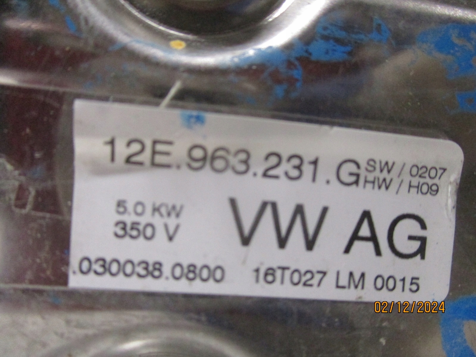 grijač vode VW GOLF VII 5G0 ELEKTRYK 12E963231G
