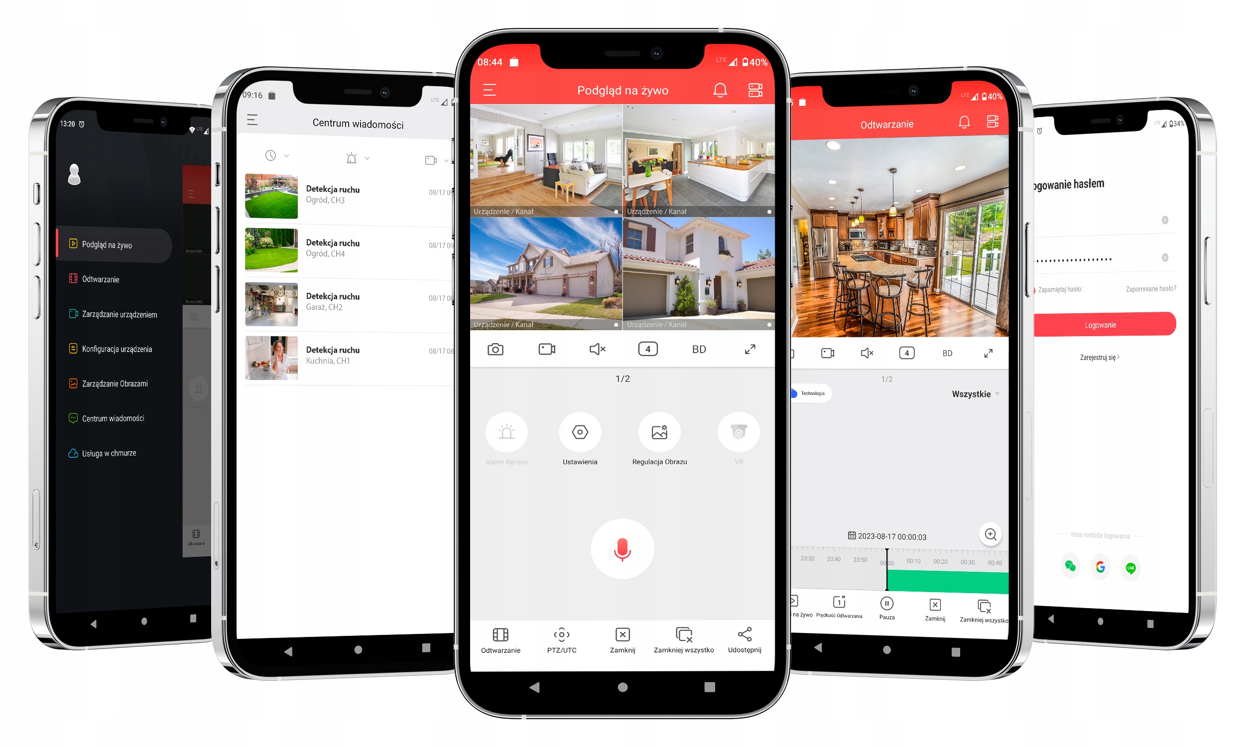 Kompletny monitoring IP 5 kamer 5Mpx zewnętrzne PoE grafit zewnętrzne 4TB Model PR-IPT1500G