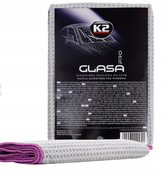 K2 Mikrofibra Waflowa Do Szyb Glasa Pro do szkła i połysku 40x40