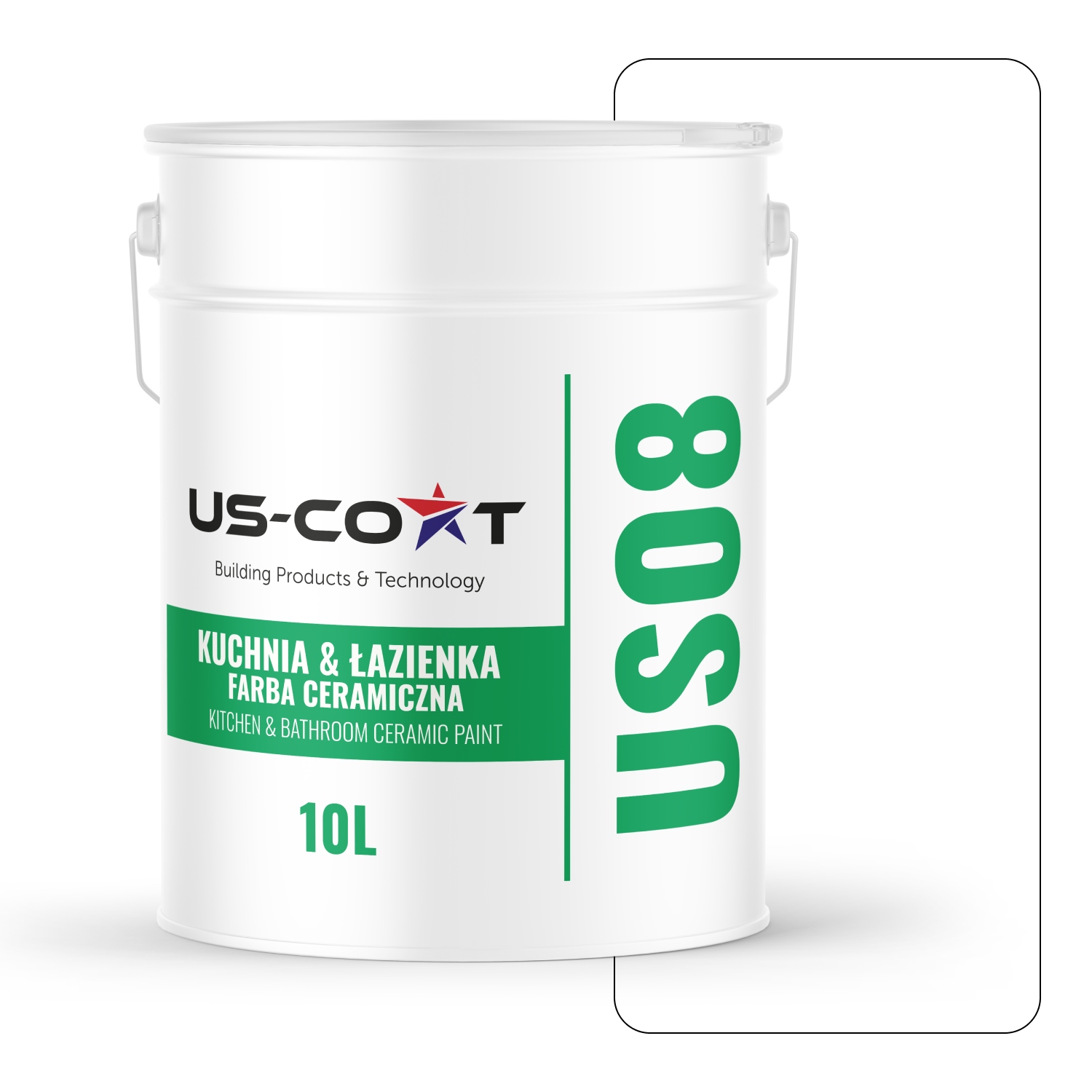 Keramická Farba Kuchyňa Kúpeľňa Farba 10L Snežná Biela Biela Matná