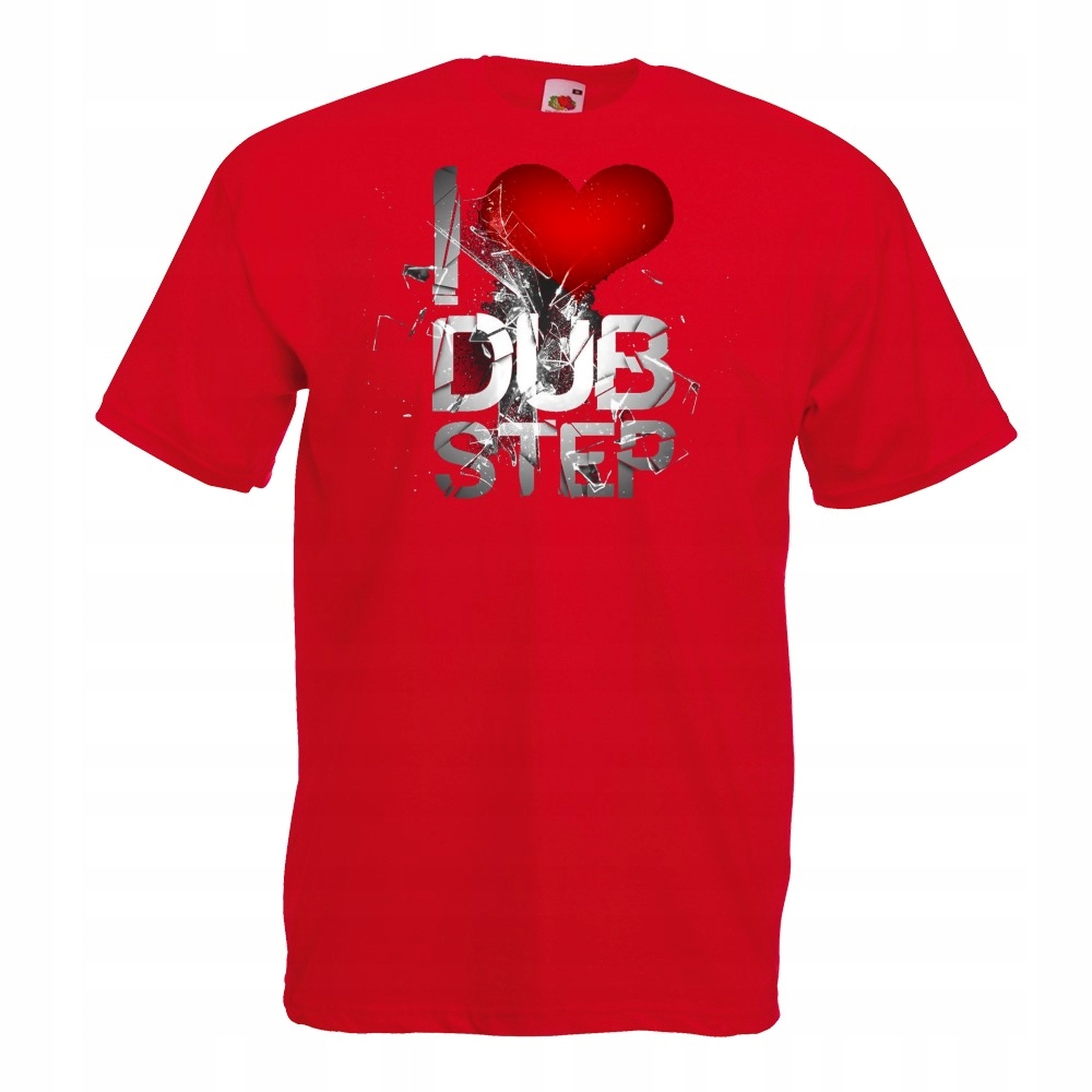 

Koszulka z nadrukiem i love dubstep M czerwona