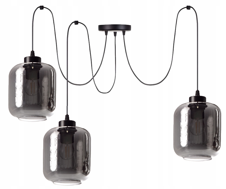 Závěsné skleněné Led svítidlo E27 Edison Lucky 3-plamenné