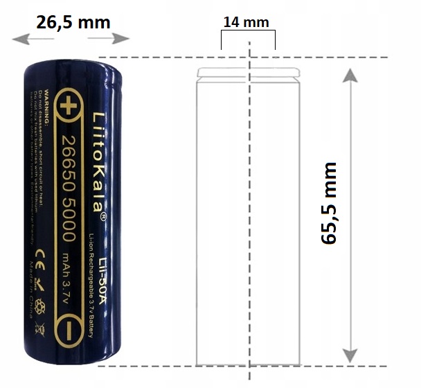 Ogniwo Li-Ion Liitokala Lii-50A 26650 5000 mAh 3,7 V