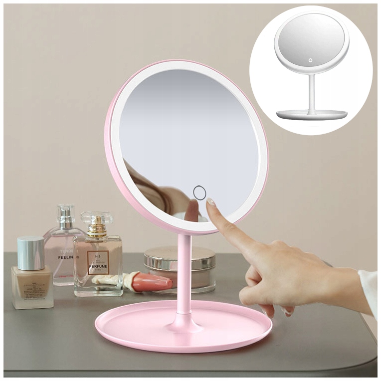 LUSTERKO PODŚWIETLANE DO MAKIJAŻU OBROTOWE LED