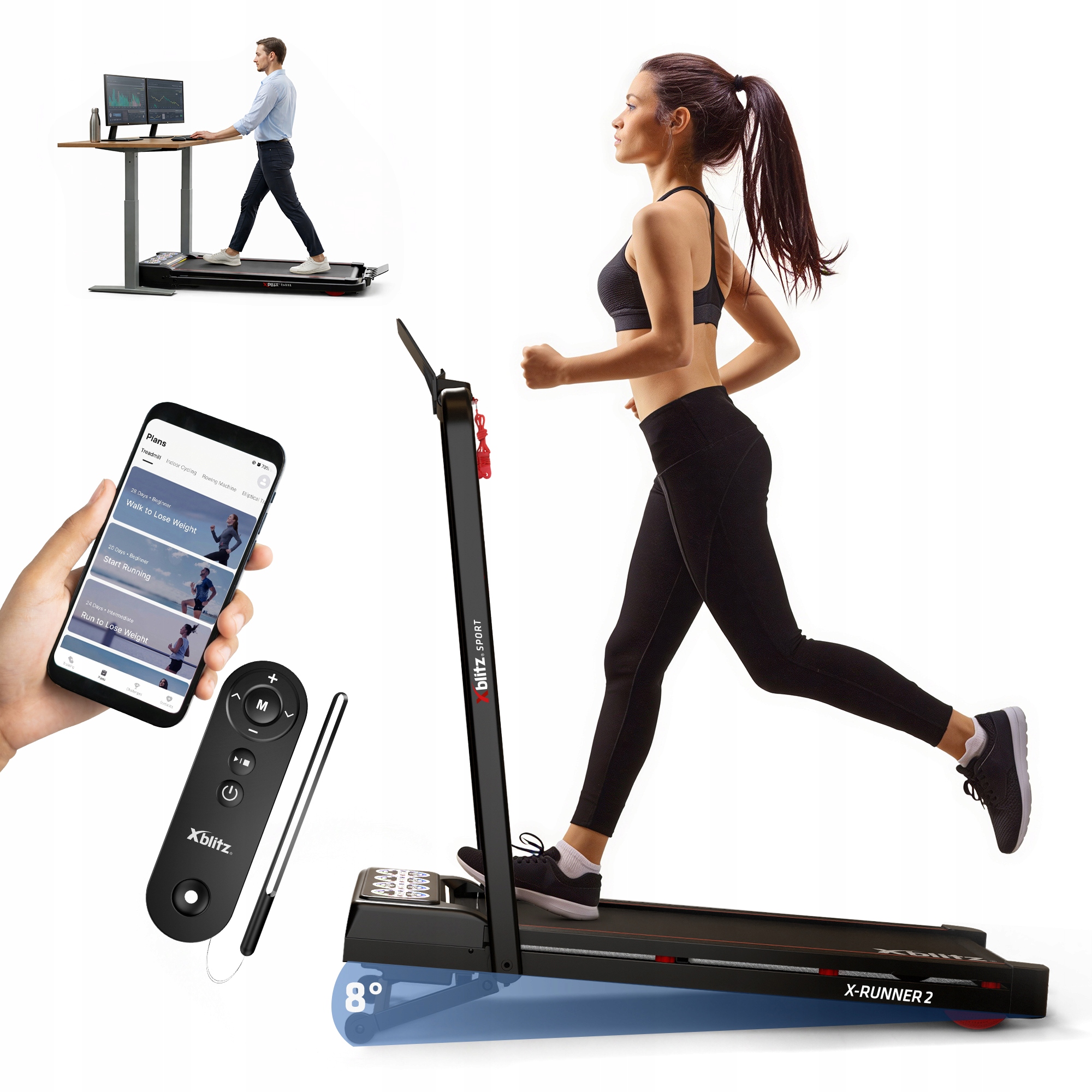 Xblitz X-Runner 2 bieżnia elektryczna składana domowa pod łóżko 1-12km/h