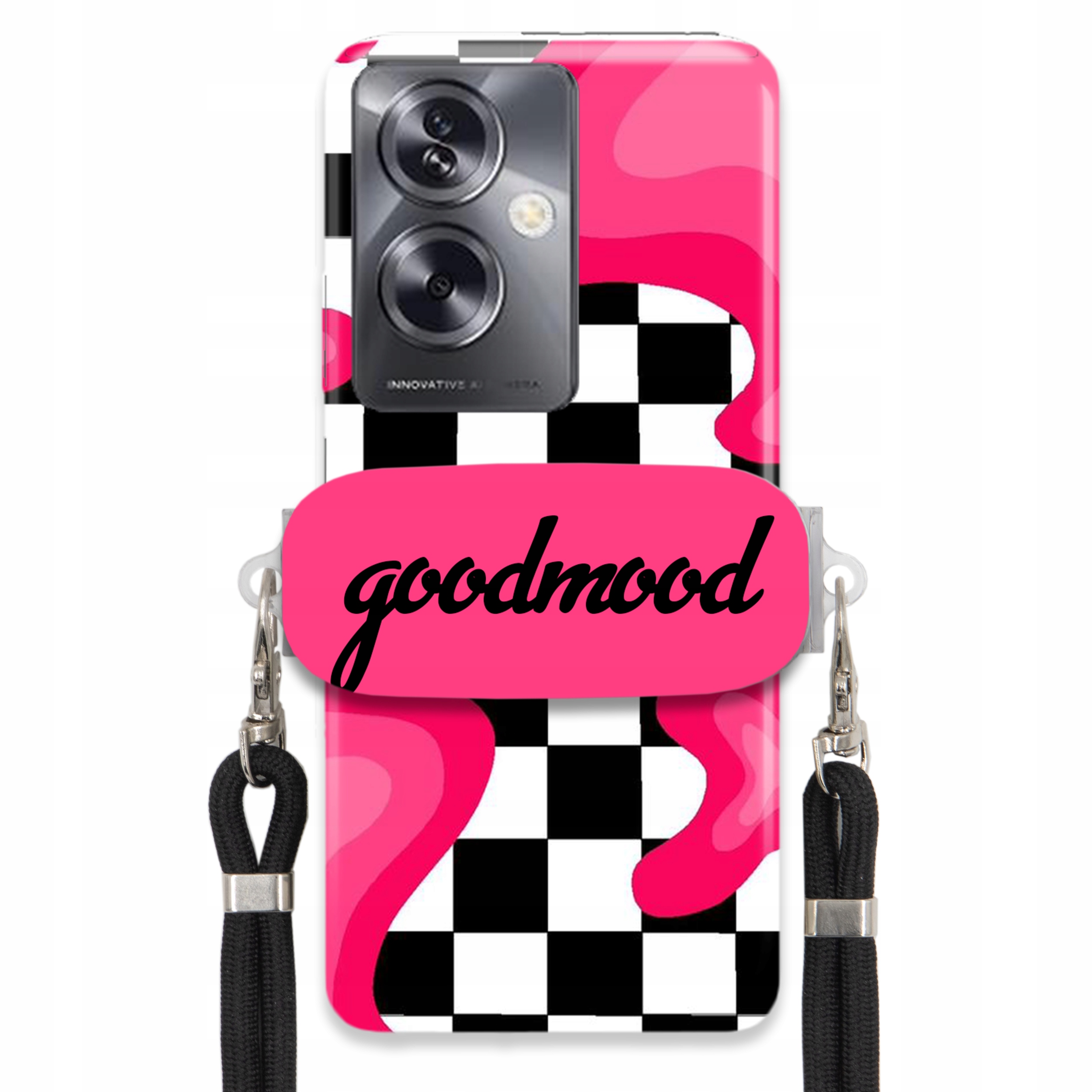 Pouzdro Pro Oppo A79 5G Sada Case Držák Na Vodítko Černá Pro Teenagery Splash