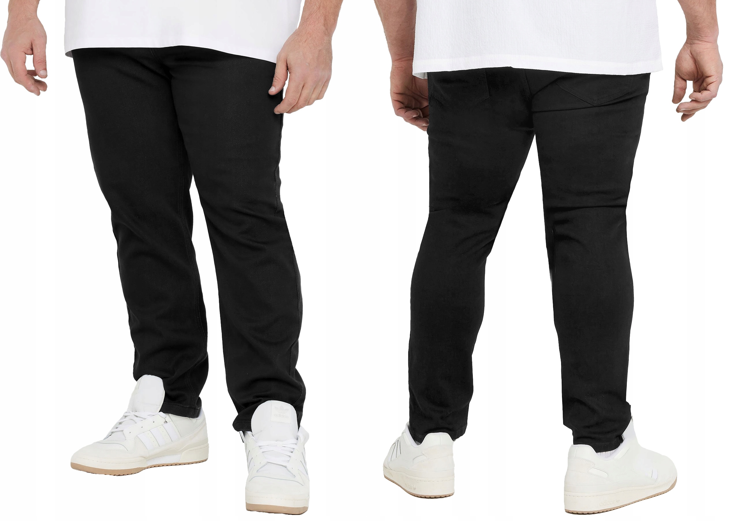 Czarne Spodnie Jeans Męskie Texsasy Dżinsy Proste Duże Rozmiary 7368 W48L32