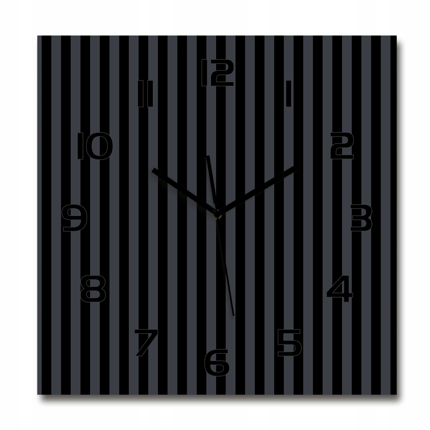 

Wiszący szklany zegar Czarno-szare paski 60x60 cm