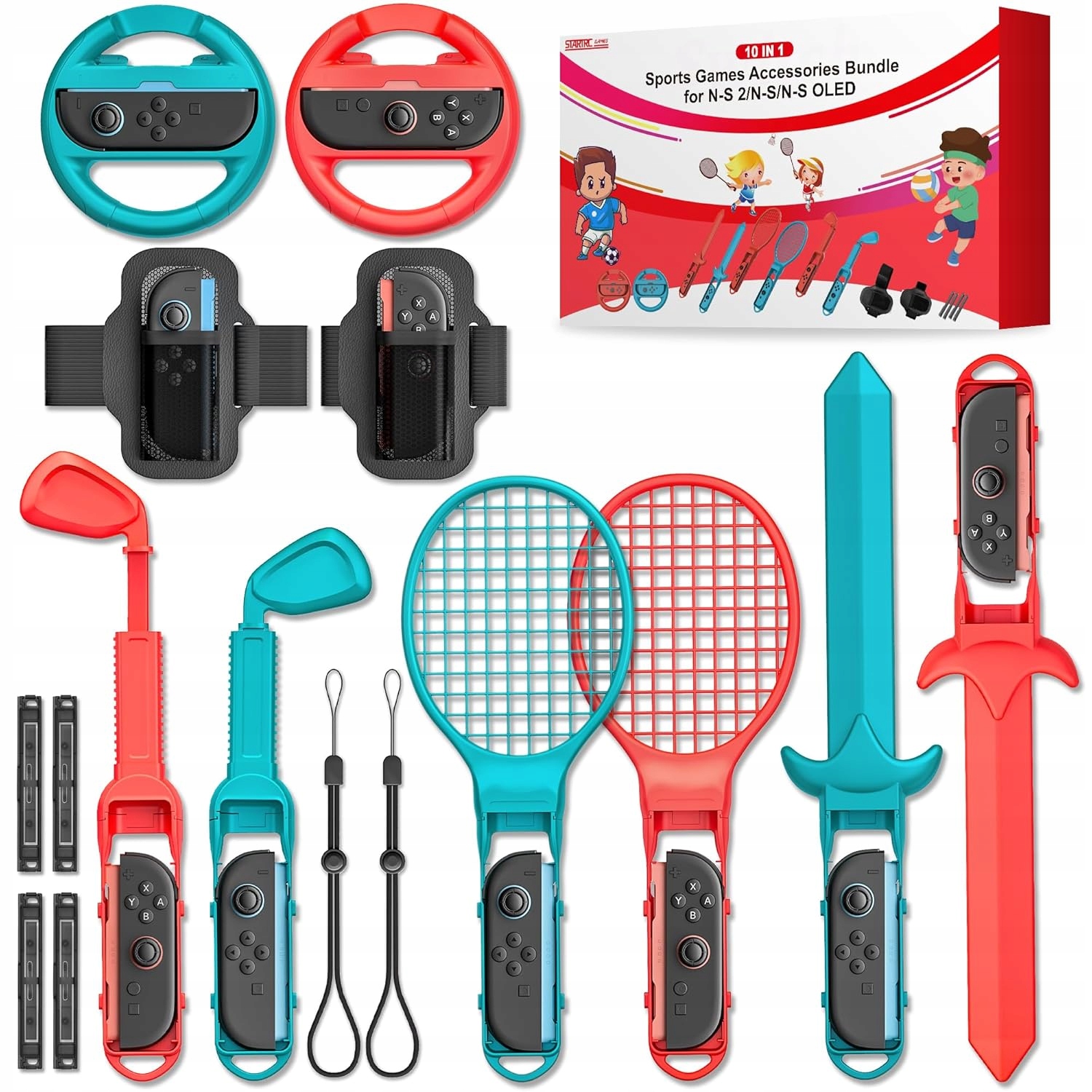 Zestaw 10w1 Akcesoriów Sportowych do Nintendo Switch 2 Pakiet Rodzinny