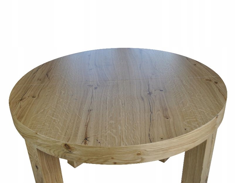 STÓŁ ROZKŁADANY OKRĄGŁY DĘBOWY Z SĘKAMI 100/200 SALON KUCHNIA JADALNIA Głębokość mebla 100 cm