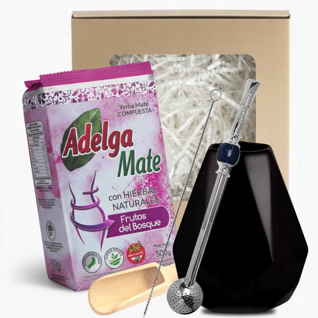 Levně Dárková sada Yerba Mate Fit: Adelga Mate Frutos del Bosque Příslušenství