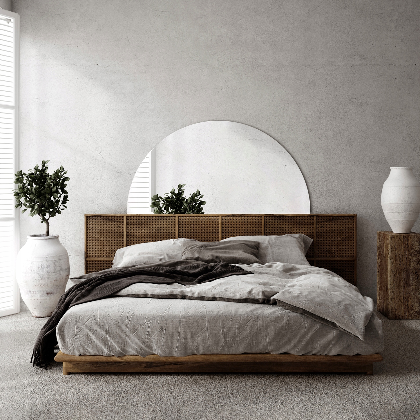 Lustro ścienne półokrągłe gotowe do montażu 50 cm Wysokość 500 mm